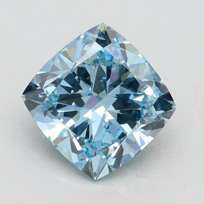 Loose Diamond - CUSHION BRILLIANT 1.89ct Fancy Vivid Blue SI1: Loose Diamond - CUSHION BRILLIANT 1.89ct Fancy Vivid Blue SI1 Source: This is a real non-mined Diamond that has been grown in a lab Shape: CUSHION BRILLIANT Carats: 1.89 Color: Fancy Vivid Blue Certif