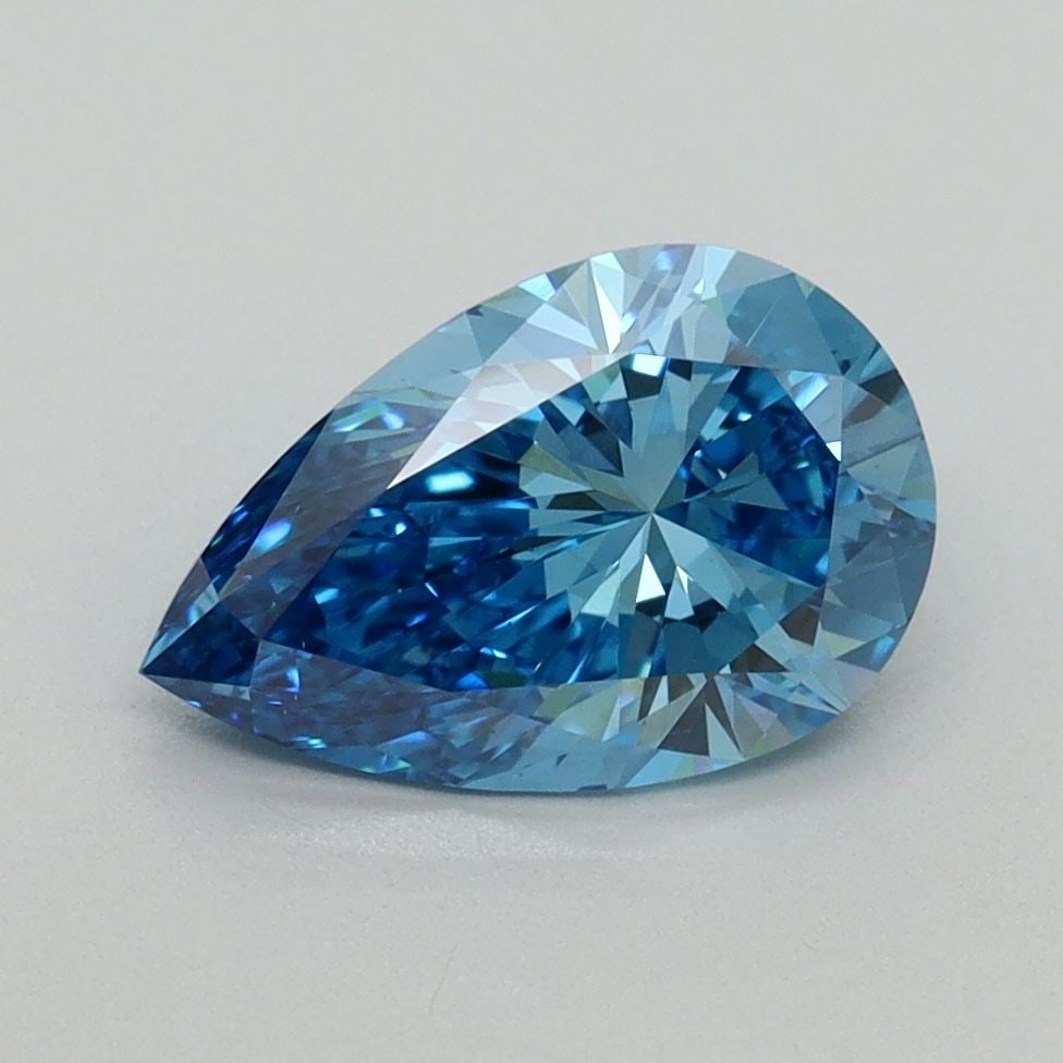 Loose Diamond - PEAR 1.55ct Fancy Vivid Blue VS1: Loose Diamond - PEAR 1.55ct Fancy Vivid Blue VS1 Source: This is a real non-mined Diamond that has been grown in a lab Shape: PEAR Carats: 1.55 Color: Fancy Vivid Blue Certification: IGI Video: