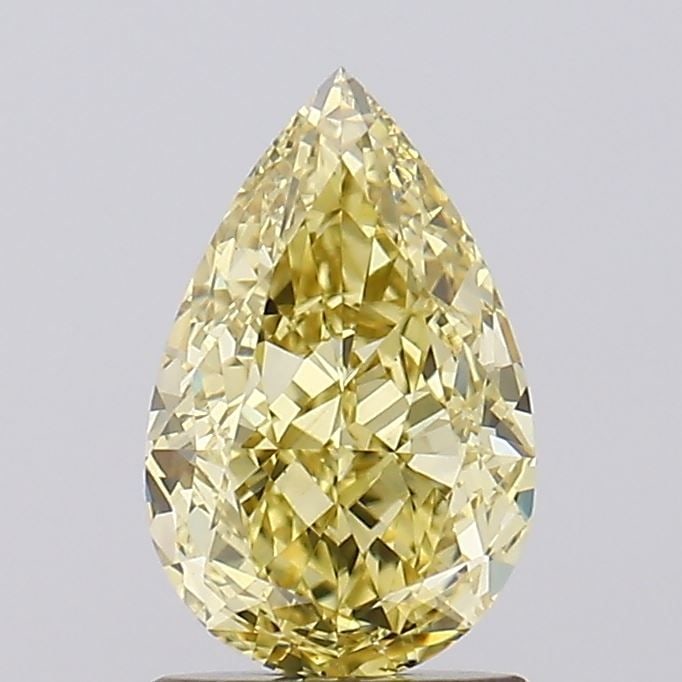 Loose Diamond - PEAR 1.57ct Fancy Intense Yellow VS1: Loose Diamond - PEAR 1.57ct Fancy Intense Yellow VS1 Source: This is a real non-mined Diamond that has been grown in a lab Shape: PEAR Carats: 1.57 Color: Fancy Intense Yellow Certification: IGI Video