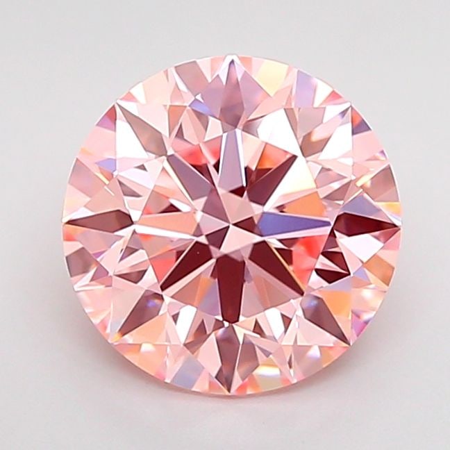 Ideal Loose Diamond - ROUND 2.51ct Fancy Intense Pink VVS2: Ideal Loose Diamond - ROUND 2.51ct Fancy Intense Pink VVS2 Source: This is a real non-mined Diamond that has been grown in a lab Shape: ROUND Carats: 2.51 Color: Fancy Intense Pink Certification: IGI 