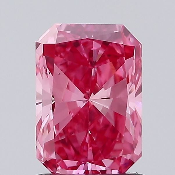 Loose Diamond - RADIANT 1.19ct Fancy Vivid Pink VS2: Loose Diamond - RADIANT 1.19ct Fancy Vivid Pink VS2 Source: This is a real non-mined Diamond that has been grown in a lab Shape: RADIANT Carats: 1.19 Color: Fancy Vivid Pink Certification: IGI Video: