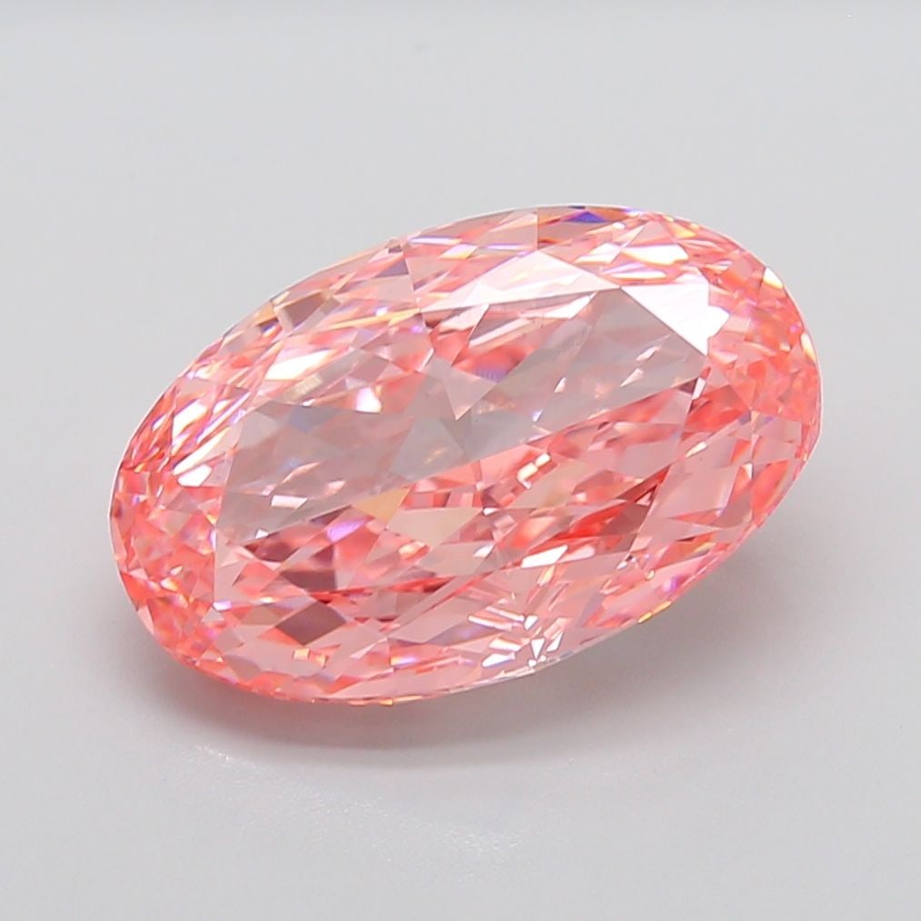Loose Diamond - OVAL 10.05ct Fancy Vivid Pink VS1: Loose Diamond - OVAL 10.05ct Fancy Vivid Pink VS1 Source: This is a real non-mined Diamond that has been grown in a lab Shape: OVAL Carats: 10.05 Color: Fancy Vivid Pink Certification: IGI Video: