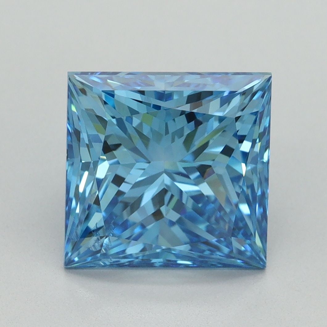 Loose Diamond - PRINCESS 4.02ct Fancy Vivid Blue SI1: Loose Diamond - PRINCESS 4.02ct Fancy Vivid Blue SI1 Source: This is a real non-mined Diamond that has been grown in a lab Shape: PRINCESS Carats: 4.02 Color: Fancy Vivid Blue Certification: IGI Video