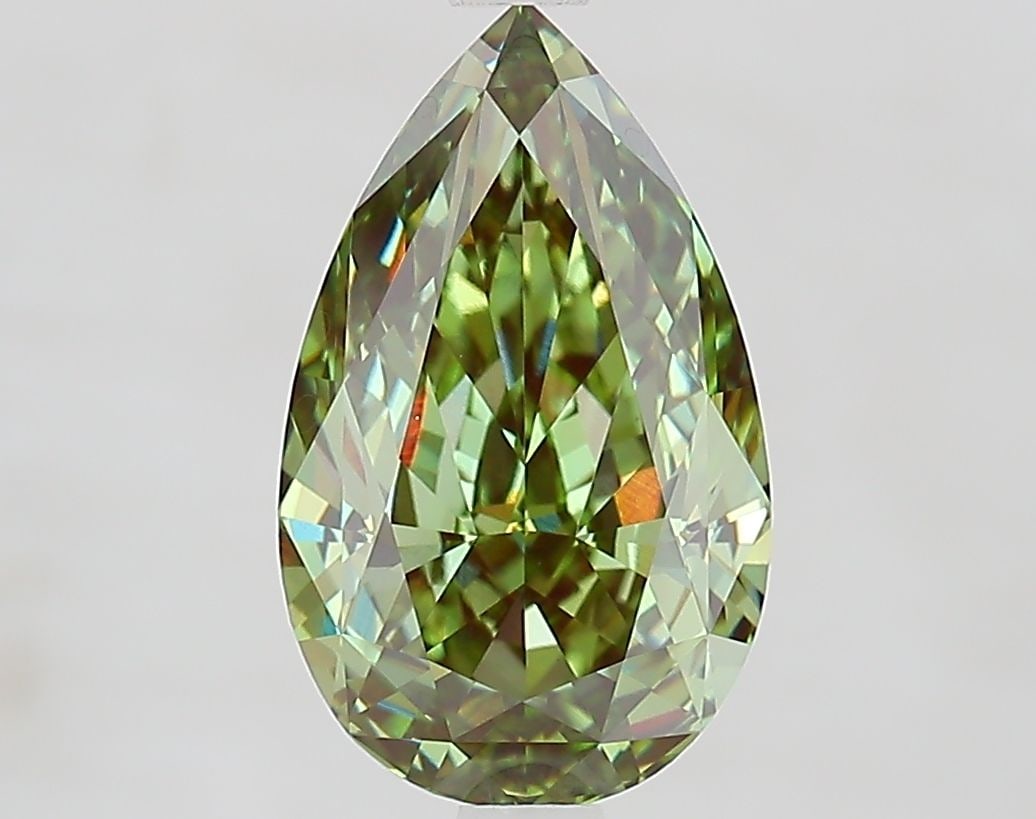 Loose Diamond - PEAR 3.1ct Fancy Vivid Green VVS2: Loose Diamond - PEAR 3.1ct Fancy Vivid Green VVS2 Source: This is a real non-mined Diamond that has been grown in a lab Shape: PEAR Carats: 3.1 Color: Fancy Vivid Green Certification: IGI Video: