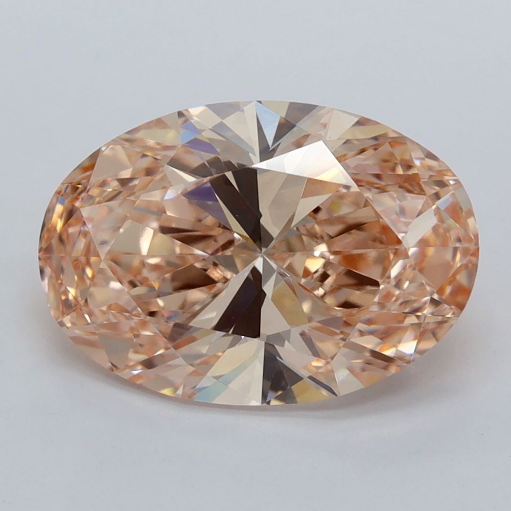 Loose Diamond - OVAL 3.51ct Fancy Pinkish Brown VVS2: Loose Diamond - OVAL 3.51ct Fancy Pinkish Brown VVS2 Source: This is a real non-mined Diamond that has been grown in a lab Shape: OVAL Carats: 3.51 Color: Fancy Pinkish Brown Certification: IGI Video: