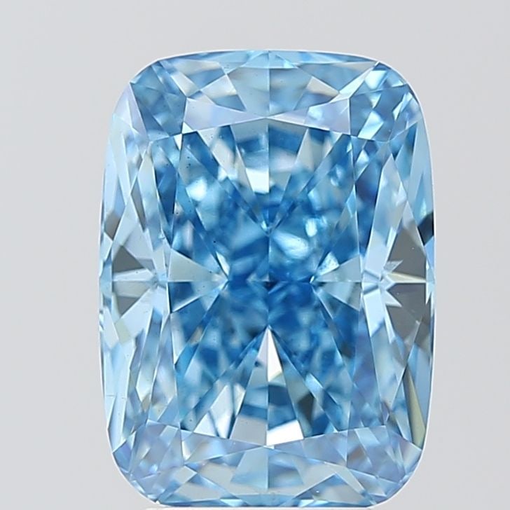 Loose Diamond - CUSHION MODIFIED 5.07ct Fancy Vivid Blue VS2: Loose Diamond - CUSHION MODIFIED 5.07ct Fancy Vivid Blue VS2 Source: This is a real non-mined Diamond that has been grown in a lab Shape: CUSHION MODIFIED Carats: 5.07 Color: Fancy Vivid Blue Certific