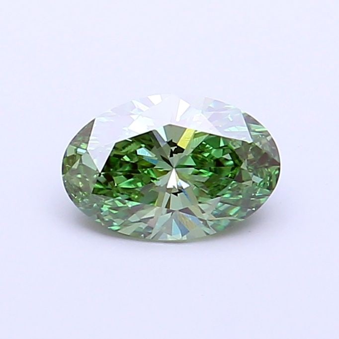Loose Diamond - OVAL 0.76ct Fancy Vivid Green VVS2: Loose Diamond - OVAL 0.76ct Fancy Vivid Green VVS2 Source: This is a real non-mined Diamond that has been grown in a lab Shape: OVAL Carats: 0.76 Color: Fancy Vivid Green Certification: IGI Video: