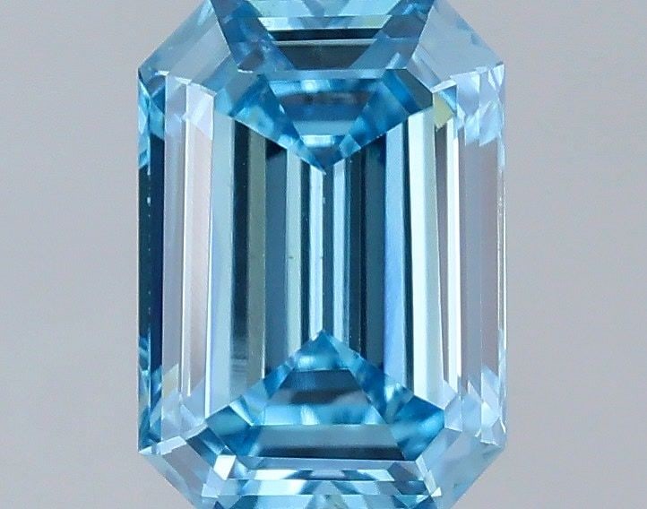 Loose Diamond - EMERALD 0.96ct Fancy Vivid Blue VS1: Loose Diamond - EMERALD 0.96ct Fancy Vivid Blue VS1 Source: This is a real non-mined Diamond that has been grown in a lab Shape: EMERALD Carats: 0.96 Color: Fancy Vivid Blue Certification: IGI Video: