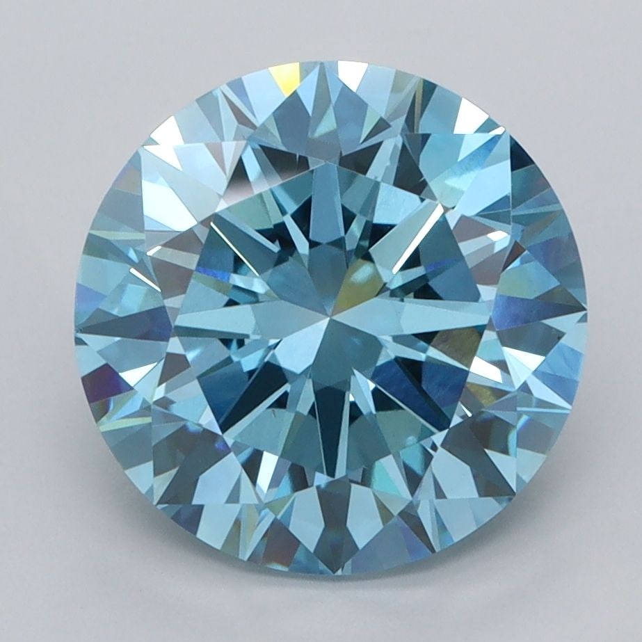 Loose Diamond - ROUND 4.01ct Fancy Vivid Blue VVS2: Loose Diamond - ROUND 4.01ct Fancy Vivid Blue VVS2 Source: This is a real non-mined Diamond that has been grown in a lab Shape: ROUND Carats: 4.01 Color: Fancy Vivid Blue Certification: IGI Video: