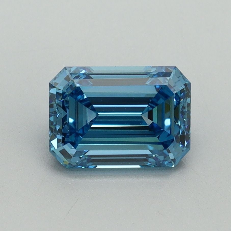 Loose Diamond - EMERALD 1.37ct Fancy Vivid Blue VVS2: Loose Diamond - EMERALD 1.37ct Fancy Vivid Blue VVS2 Source: This is a real non-mined Diamond that has been grown in a lab Shape: EMERALD Carats: 1.37 Color: Fancy Vivid Blue Certification: IGI Video: