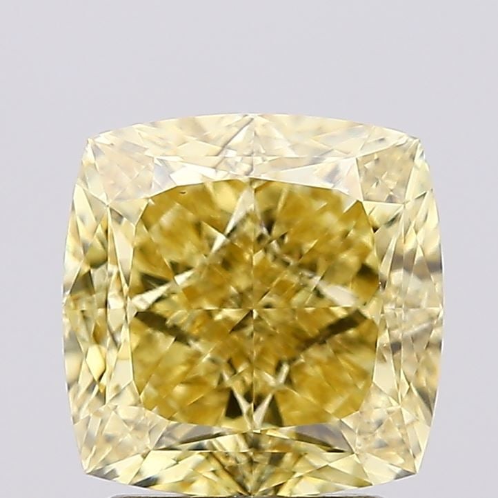 Loose Diamond - CUSHION MODIFIED 2.71ct Fancy Vivid Yellow VS1: Loose Diamond - CUSHION MODIFIED 2.71ct Fancy Vivid Yellow VS1 Source: This is a real non-mined Diamond that has been grown in a lab Shape: CUSHION MODIFIED Carats: 2.71 Color: Fancy Vivid Yellow Cert