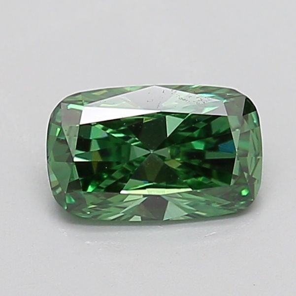 Loose Diamond - CUSHION BRILLIANT 0.77ct Fancy Vivid Green VVS2: Loose Diamond - CUSHION BRILLIANT 0.77ct Fancy Vivid Green VVS2 Source: This is a real non-mined Diamond that has been grown in a lab Shape: CUSHION BRILLIANT Carats: 0.77 Color: Fancy Vivid Green Cer