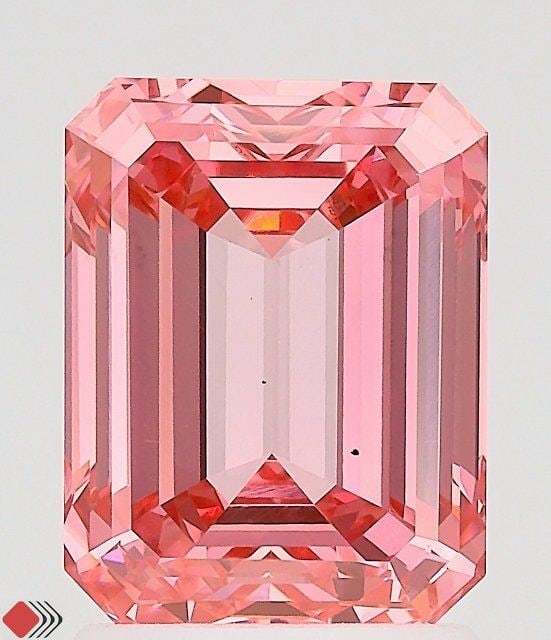 Loose Diamond - EMERALD 2.45ct Fancy Vivid Pink VS2: Loose Diamond - EMERALD 2.45ct Fancy Vivid Pink VS2 Source: This is a real non-mined Diamond that has been grown in a lab Shape: EMERALD Carats: 2.45 Color: Fancy Vivid Pink Certification: IGI Video: