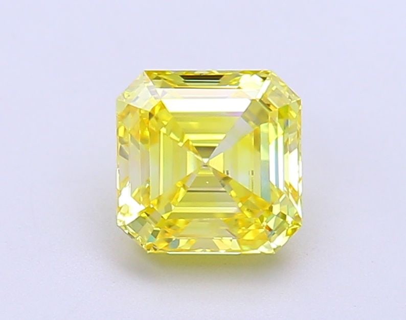 Loose Diamond - SQUARE EMERALD 1.5ct Fancy Vivid Yellow VS1: Loose Diamond - SQUARE EMERALD 1.5ct Fancy Vivid Yellow VS1 Source: This is a real non-mined Diamond that has been grown in a lab Shape: SQUARE EMERALD Carats: 1.5 Color: Fancy Vivid Yellow Certificat