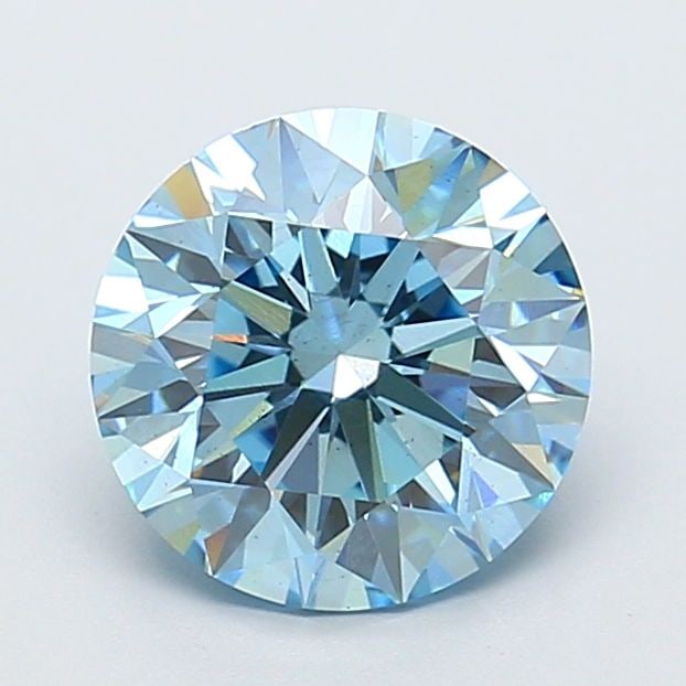 Ideal Loose Diamond - ROUND 2.67ct Fancy Vivid Blue VS2: Ideal Loose Diamond - ROUND 2.67ct Fancy Vivid Blue VS2 Source: This is a real non-mined Diamond that has been grown in a lab Shape: ROUND Carats: 2.67 Color: Fancy Vivid Blue Certification: IGI Video