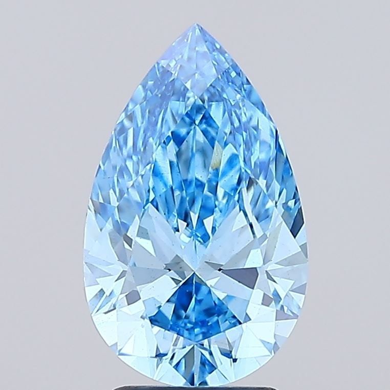 Loose Diamond - PEAR 3.04ct Fancy Vivid Blue VS2: Loose Diamond - PEAR 3.04ct Fancy Vivid Blue VS2 Source: This is a real non-mined Diamond that has been grown in a lab Shape: PEAR Carats: 3.04 Color: Fancy Vivid Blue Certification: IGI Video:
