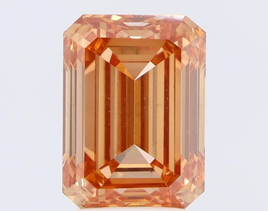 Loose Diamond - EMERALD 3.53ct Fancy Orange VS1: Loose Diamond - EMERALD 3.53ct Fancy Orange VS1 Source: This is a real non-mined Diamond that has been grown in a lab Shape: EMERALD Carats: 3.53 Color: Fancy Orange Certification: NONE Video: