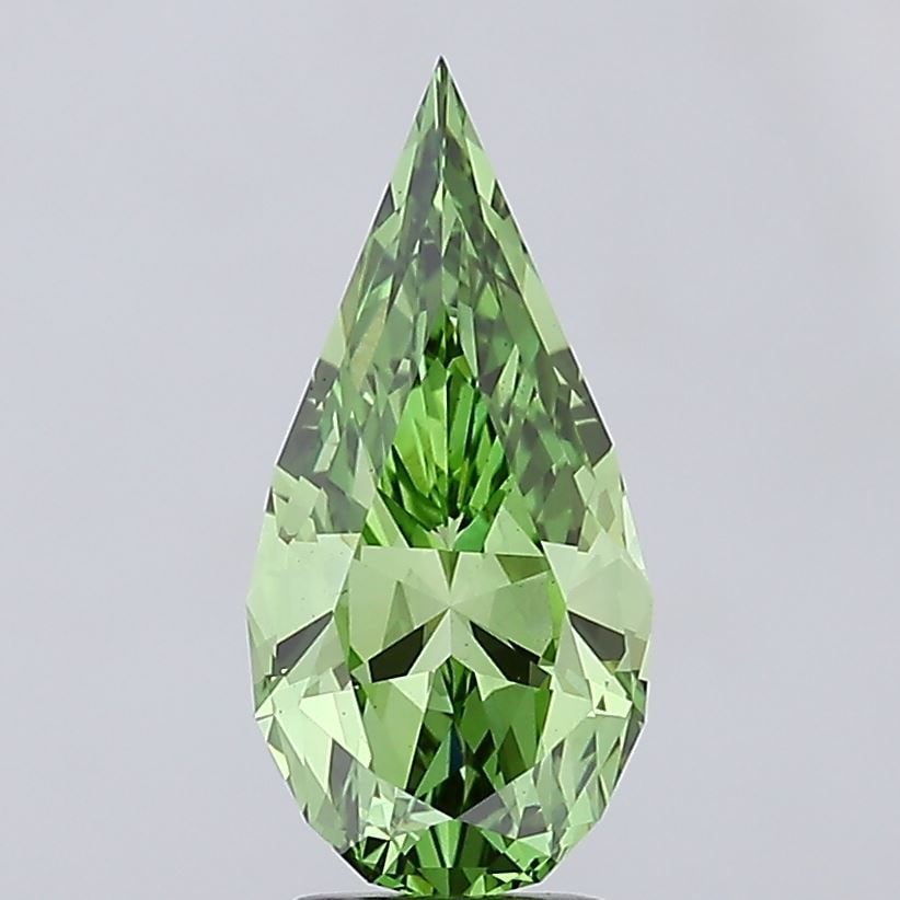 Loose Diamond - PEAR 3.27ct Fancy Vivid Green VS1: Loose Diamond - PEAR 3.27ct Fancy Vivid Green VS1 Source: This is a real non-mined Diamond that has been grown in a lab Shape: PEAR Carats: 3.27 Color: Fancy Vivid Green Certification: IGI Video: