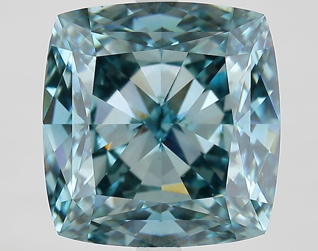 Loose Diamond - CUSHION MODIFIED 10.27ct Fancy Vivid Blue VS1: Loose Diamond - CUSHION MODIFIED 10.27ct Fancy Vivid Blue VS1 Source: This is a real non-mined Diamond that has been grown in a lab Shape: CUSHION MODIFIED Carats: 10.27 Color: Fancy Vivid Blue Certif