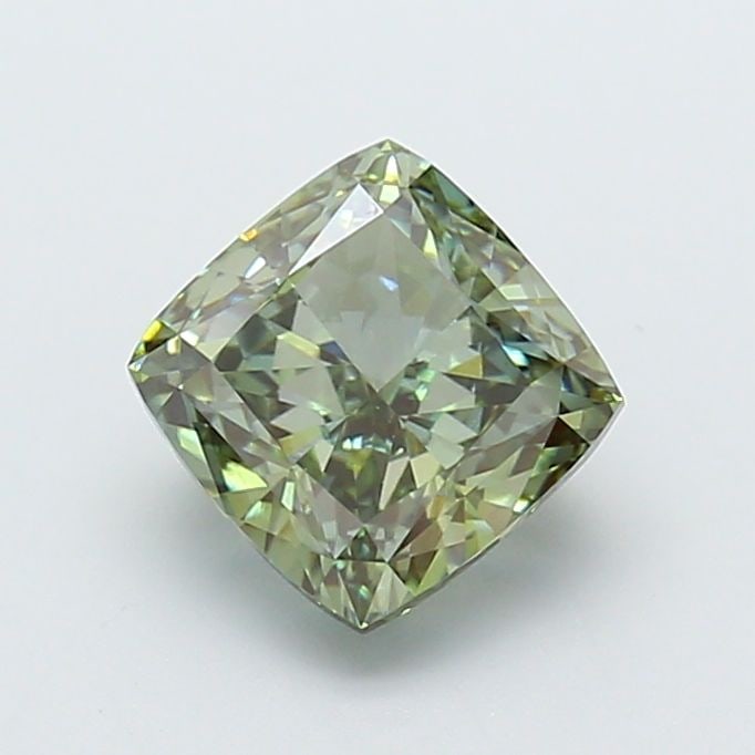 Loose Diamond - CUSHION MODIFIED 3.11ct Fancy Vivid Green VVS1: Loose Diamond - CUSHION MODIFIED 3.11ct Fancy Vivid Green VVS1 Source: This is a real non-mined Diamond that has been grown in a lab Shape: CUSHION MODIFIED Carats: 3.11 Color: Fancy Vivid Green Certi