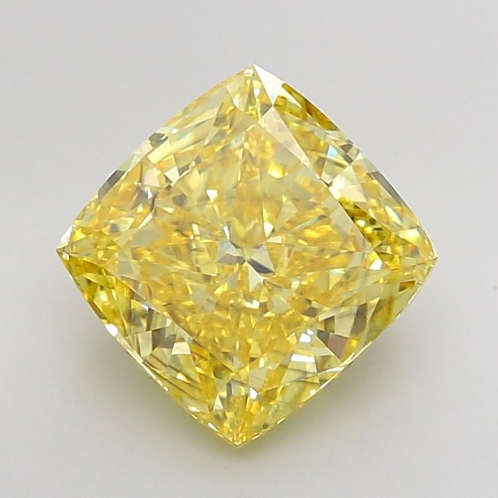Loose Diamond - CUSHION MODIFIED 5.44ct Fancy Vivid Yellow SI1: Loose Diamond - CUSHION MODIFIED 5.44ct Fancy Vivid Yellow SI1 Source: This is a real non-mined Diamond that has been grown in a lab Shape: CUSHION MODIFIED Carats: 5.44 Color: Fancy Vivid Yellow Cert