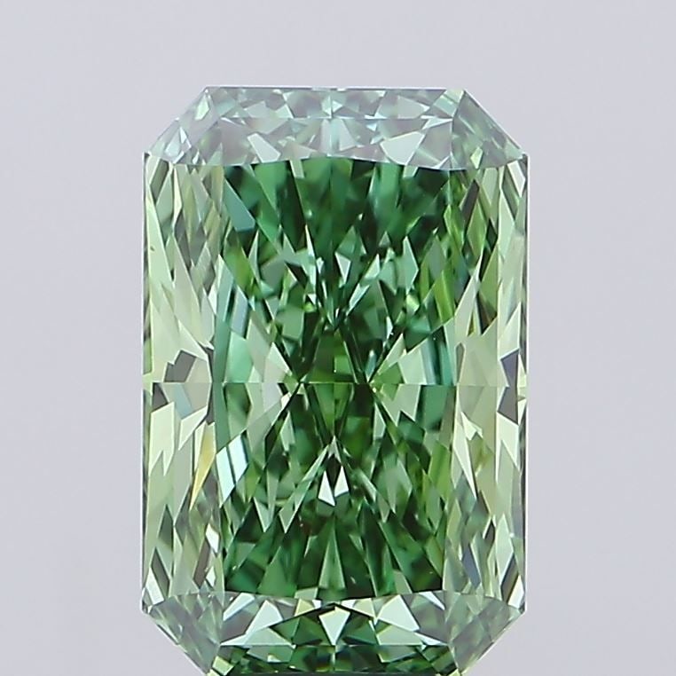 Loose Diamond - RADIANT 10.09ct Fancy Vivid Green VS1: Loose Diamond - RADIANT 10.09ct Fancy Vivid Green VS1 Source: This is a real non-mined Diamond that has been grown in a lab Shape: RADIANT Carats: 10.09 Color: Fancy Vivid Green Certification: IGI Vid