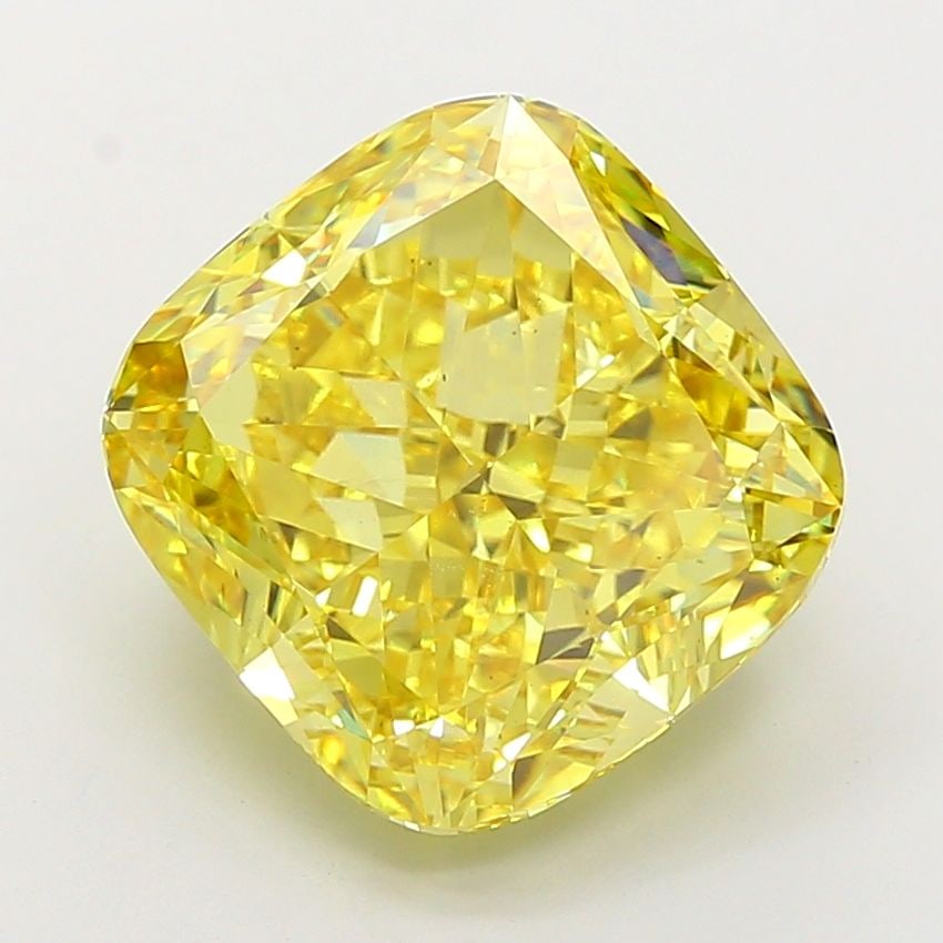 Loose Diamond - CUSHION MODIFIED 10.05ct Fancy Vivid Yellow VS2: Loose Diamond - CUSHION MODIFIED 10.05ct Fancy Vivid Yellow VS2 Source: This is a real non-mined Diamond that has been grown in a lab Shape: CUSHION MODIFIED Carats: 10.05 Color: Fancy Vivid Yellow Ce