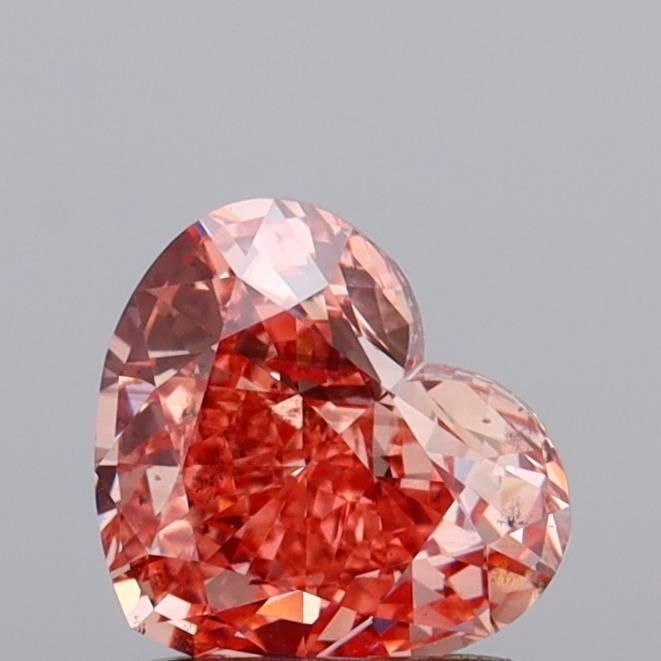 Loose Diamond - HEART 1.11ct Fancy Vivid Brownish Pink SI1: Loose Diamond - HEART 1.11ct Fancy Vivid Brownish Pink SI1 Source: This is a real non-mined Diamond that has been grown in a lab Shape: HEART Carats: 1.11 Color: Fancy Vivid Brownish Pink Certificatio