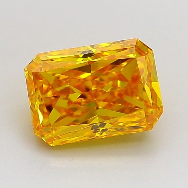Loose Diamond - RADIANT 1.53ct Fancy Vivid Orangey Yellow VVS2: Loose Diamond - RADIANT 1.53ct Fancy Vivid Orangey Yellow VVS2 Source: This is a real non-mined Diamond that has been grown in a lab Shape: RADIANT Carats: 1.53 Color: Fancy Vivid Orangey Yellow Certi