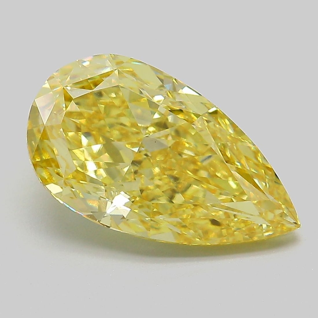 Loose Diamond - PEAR 5.14ct Fancy Intense Yellow VS1: Loose Diamond - PEAR 5.14ct Fancy Intense Yellow VS1 Source: This is a real non-mined Diamond that has been grown in a lab Shape: PEAR Carats: 5.14 Color: Fancy Intense Yellow Certification: IGI Video
