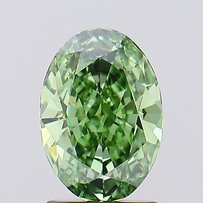 Loose Diamond - OVAL 1.59ct Fancy Vivid Green VVS1: Loose Diamond - OVAL 1.59ct Fancy Vivid Green VVS1 Source: This is a real non-mined Diamond that has been grown in a lab Shape: OVAL Carats: 1.59 Color: Fancy Vivid Green Certification: IGI Video: