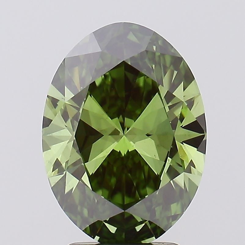 Loose Diamond - OVAL 3.01ct Fancy Vivid Green VS2: Loose Diamond - OVAL 3.01ct Fancy Vivid Green VS2 Source: This is a real non-mined Diamond that has been grown in a lab Shape: OVAL Carats: 3.01 Color: Fancy Vivid Green Certification: IGI Video: