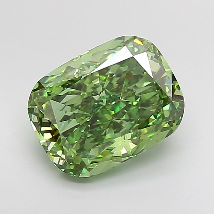 Loose Diamond - CUSHION BRILLIANT 5.19ct Fancy Vivid Green VS2: Loose Diamond - CUSHION BRILLIANT 5.19ct Fancy Vivid Green VS2 Source: This is a real non-mined Diamond that has been grown in a lab Shape: CUSHION BRILLIANT Carats: 5.19 Color: Fancy Vivid Green Cert