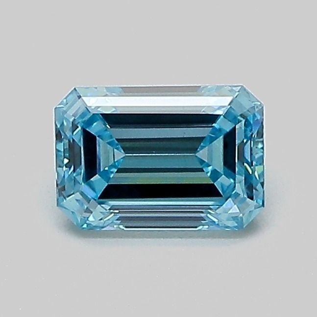 Loose Diamond - EMERALD 0.72ct Fancy Vivid Blue VS1: Loose Diamond - EMERALD 0.72ct Fancy Vivid Blue VS1 Source: This is a real non-mined Diamond that has been grown in a lab Shape: EMERALD Carats: 0.72 Color: Fancy Vivid Blue Certification: IGI Video: