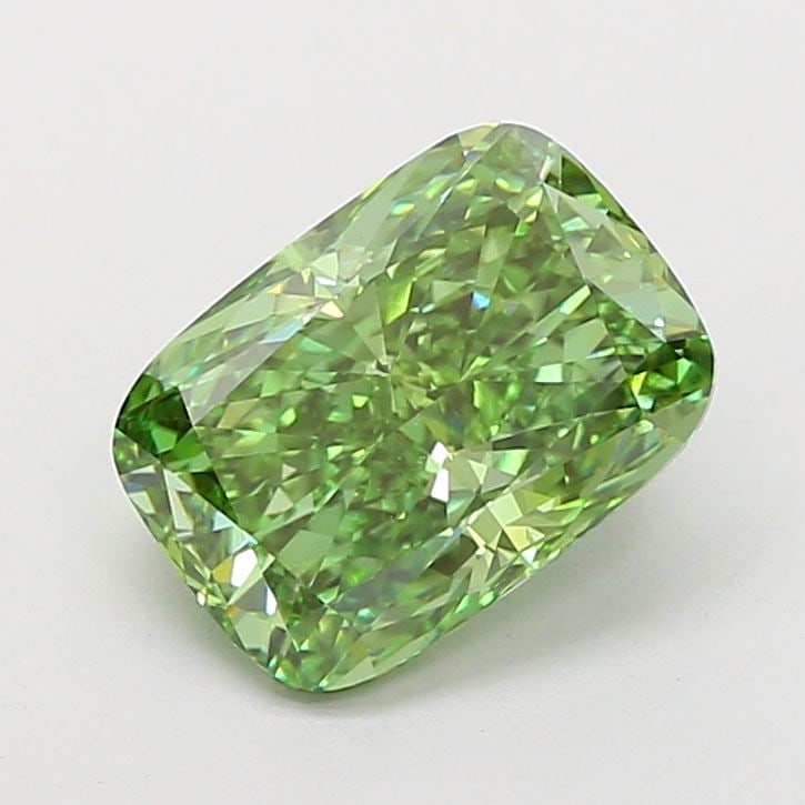 Loose Diamond - CUSHION MODIFIED 3.02ct Fancy Vivid Green VVS2: Loose Diamond - CUSHION MODIFIED 3.02ct Fancy Vivid Green VVS2 Source: This is a real non-mined Diamond that has been grown in a lab Shape: CUSHION MODIFIED Carats: 3.02 Color: Fancy Vivid Green Certi