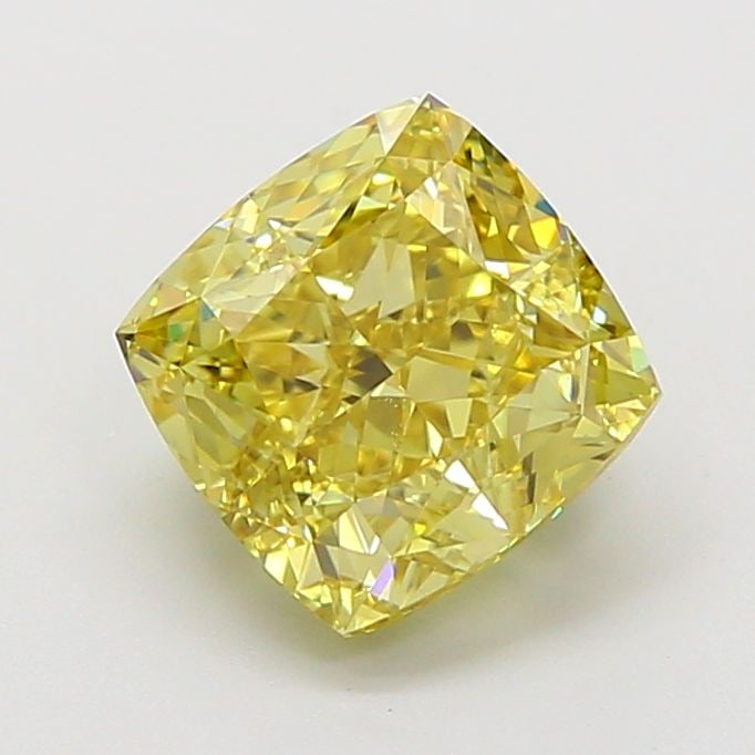 Loose Diamond - CUSHION MODIFIED 2.57ct Fancy Intense Yellow VS1: Loose Diamond - CUSHION MODIFIED 2.57ct Fancy Intense Yellow VS1 Source: This is a real non-mined Diamond that has been grown in a lab Shape: CUSHION MODIFIED Carats: 2.57 Color: Fancy Intense Yellow 
