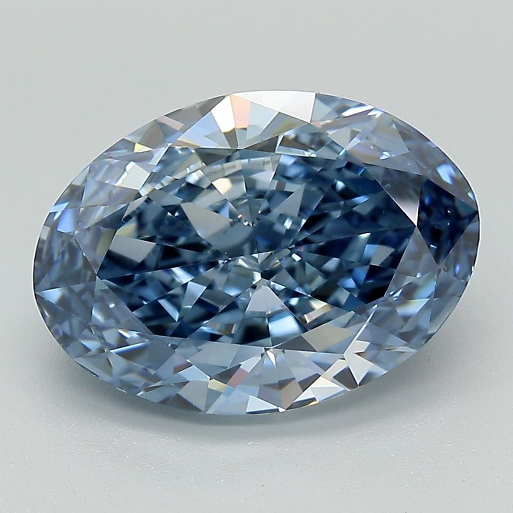 Loose Diamond - OVAL 4.31ct Fancy Vivid Blue VS1: Loose Diamond - OVAL 4.31ct Fancy Vivid Blue VS1 Source: This is a real non-mined Diamond that has been grown in a lab Shape: OVAL Carats: 4.31 Color: Fancy Vivid Blue Certification: IGI Video: