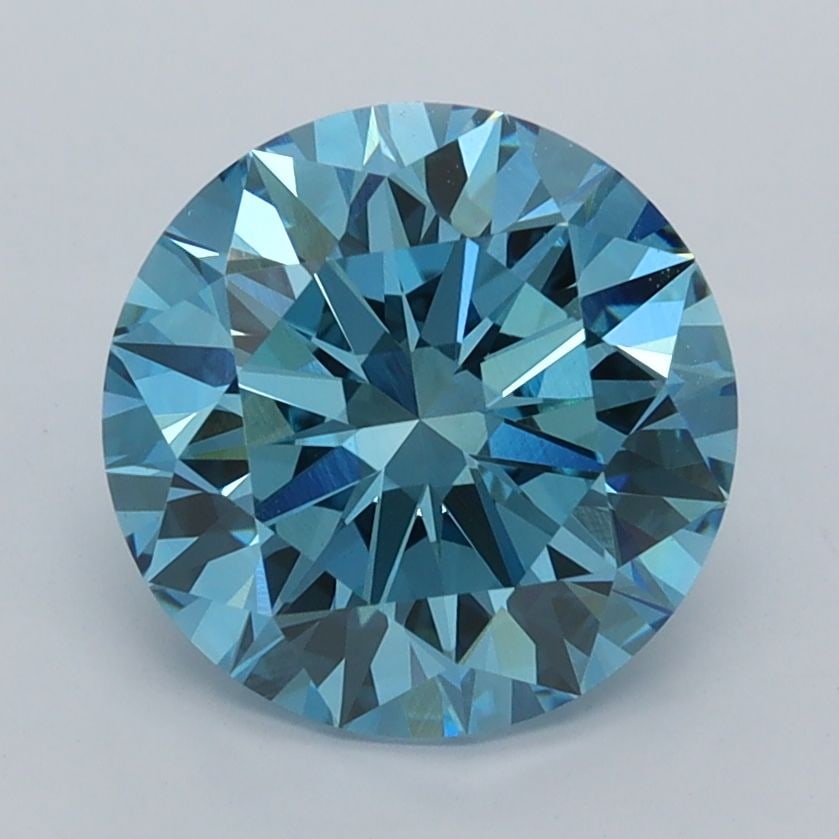 Ideal Loose Diamond - ROUND 2.48ct Fancy Vivid Blue VVS2: Ideal Loose Diamond - ROUND 2.48ct Fancy Vivid Blue VVS2 Source: This is a real non-mined Diamond that has been grown in a lab Shape: ROUND Carats: 2.48 Color: Fancy Vivid Blue Certification: IGI Vide