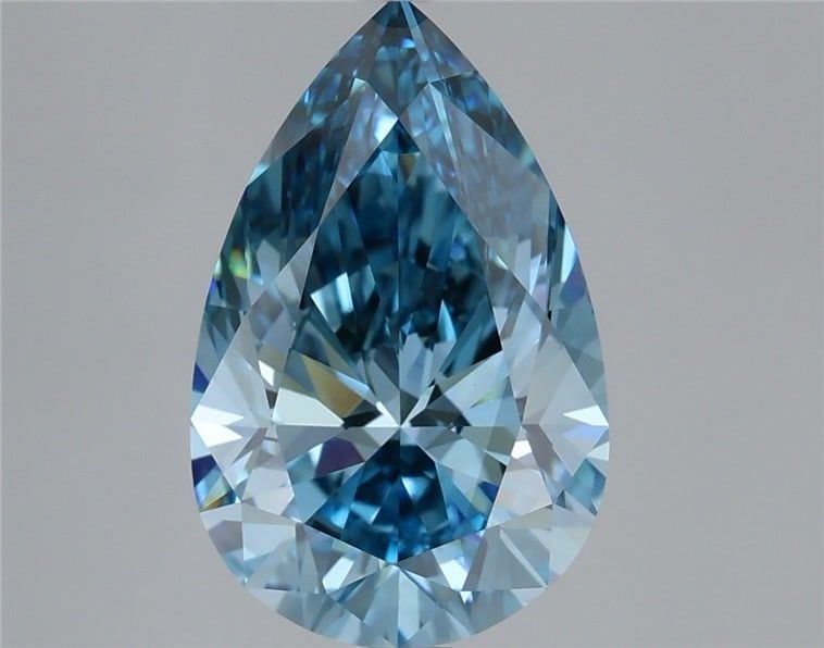 Loose Diamond - PEAR 3.61ct Fancy Vivid Blue VS1: Loose Diamond - PEAR 3.61ct Fancy Vivid Blue VS1 Source: This is a real non-mined Diamond that has been grown in a lab Shape: PEAR Carats: 3.61 Color: Fancy Vivid Blue Certification: IGI Video: