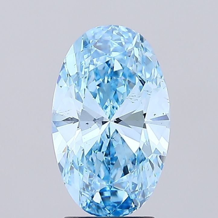 Loose Diamond - OVAL 2.5ct Fancy Vivid Blue VS2: Loose Diamond - OVAL 2.5ct Fancy Vivid Blue VS2 Source: This is a real non-mined Diamond that has been grown in a lab Shape: OVAL Carats: 2.5 Color: Fancy Vivid Blue Certification: IGI Video: