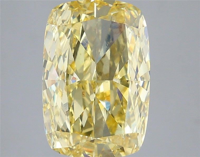 Loose Diamond - CUSHION MODIFIED 4.04ct Fancy Intense Yellow VVS2: Loose Diamond - CUSHION MODIFIED 4.04ct Fancy Intense Yellow VVS2 Source: This is a real non-mined Diamond that has been grown in a lab Shape: CUSHION MODIFIED Carats: 4.04 Color: Fancy Intense Yellow