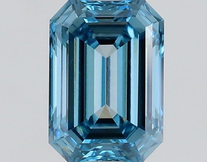 Loose Diamond - EMERALD 0.53ct Fancy Vivid Blue VVS2: Loose Diamond - EMERALD 0.53ct Fancy Vivid Blue VVS2 Source: This is a real non-mined Diamond that has been grown in a lab Shape: EMERALD Carats: 0.53 Color: Fancy Vivid Blue Certification: IGI Video: