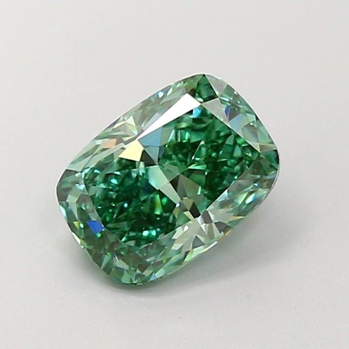 Loose Diamond - CUSHION MODIFIED 1.51ct Fancy Vivid Green VS2: Loose Diamond - CUSHION MODIFIED 1.51ct Fancy Vivid Green VS2 Source: This is a real non-mined Diamond that has been grown in a lab Shape: CUSHION MODIFIED Carats: 1.51 Color: Fancy Vivid Green Certif
