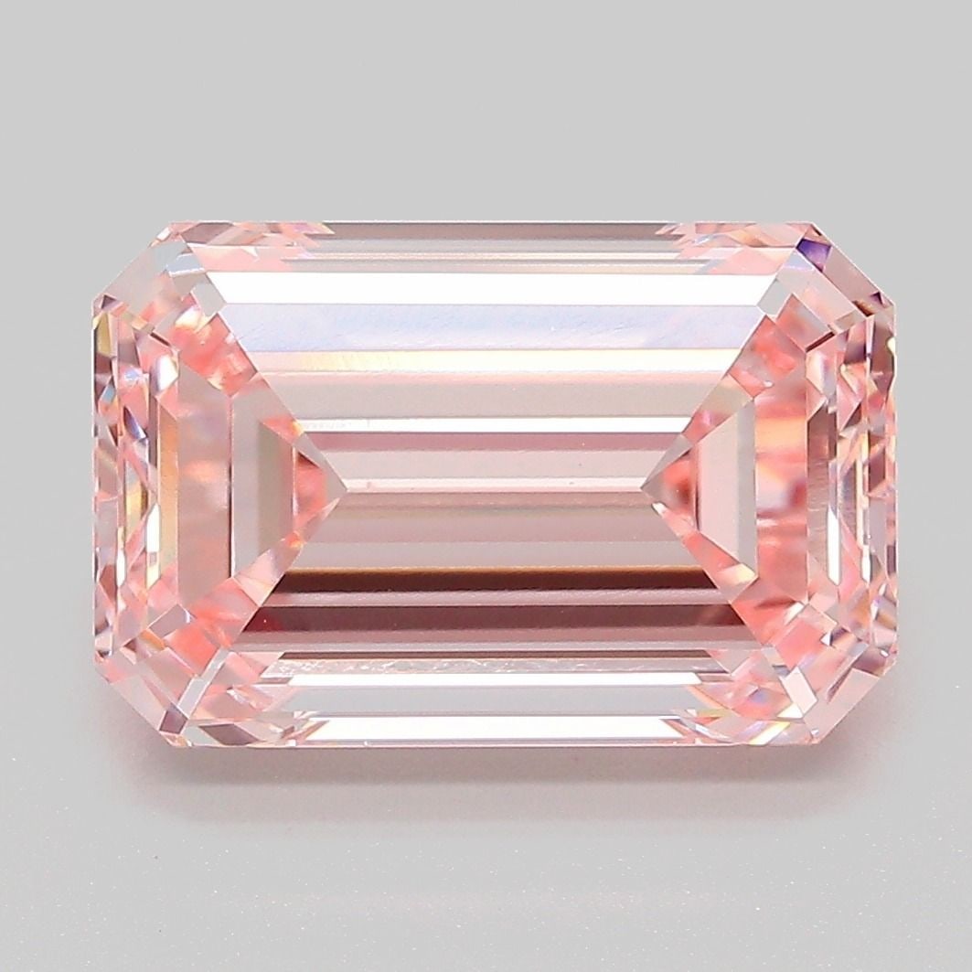 Loose Diamond - EMERALD 5.52ct Fancy Intense Pink VVS2: Loose Diamond - EMERALD 5.52ct Fancy Intense Pink VVS2 Source: This is a real non-mined Diamond that has been grown in a lab Shape: EMERALD Carats: 5.52 Color: Fancy Intense Pink Certification: IGI Vi