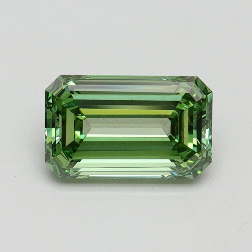 Loose Diamond - EMERALD 1.0ct Fancy Vivid Green VS1: Loose Diamond - EMERALD 1.0ct Fancy Vivid Green VS1 Source: This is a real non-mined Diamond that has been grown in a lab Shape: EMERALD Carats: 1.0 Color: Fancy Vivid Green Certification: IGI Video: