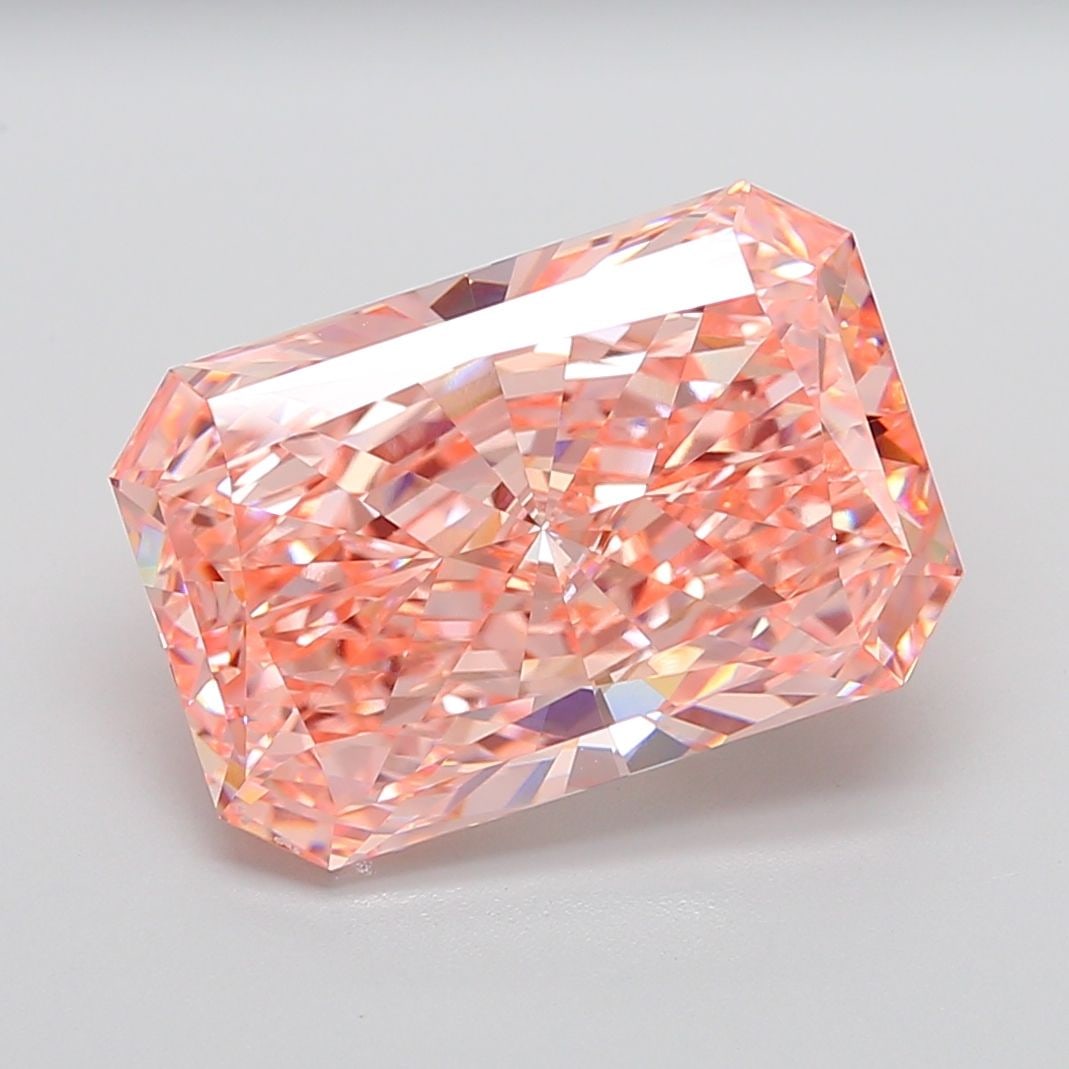 Loose Diamond - RADIANT 13.1ct Fancy Vivid Pink VVS2: Loose Diamond - RADIANT 13.1ct Fancy Vivid Pink VVS2 Source: This is a real non-mined Diamond that has been grown in a lab Shape: RADIANT Carats: 13.1 Color: Fancy Vivid Pink Certification: IGI The Di
