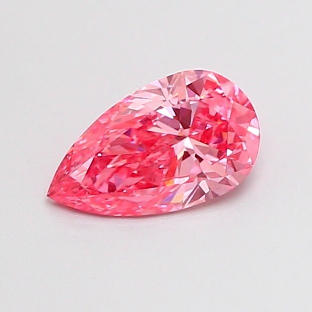 Loose Diamond - PEAR 0.58ct Fancy Vivid Pink VVS2: Loose Diamond - PEAR 0.58ct Fancy Vivid Pink VVS2 Source: This is a real non-mined Diamond that has been grown in a lab Shape: PEAR Carats: 0.58 Color: Fancy Vivid Pink Certification: IGI Video: