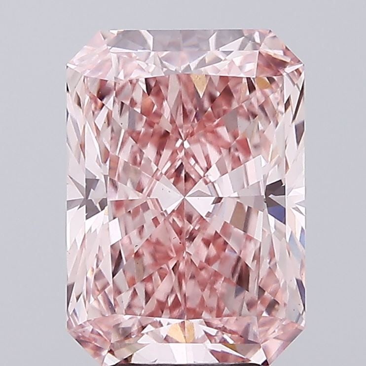 Loose Diamond - RADIANT 5.1ct Fancy Vivid Pink VS2: Loose Diamond - RADIANT 5.1ct Fancy Vivid Pink VS2 Source: This is a real non-mined Diamond that has been grown in a lab Shape: RADIANT Carats: 5.1 Color: Fancy Vivid Pink Certification: IGI Video: