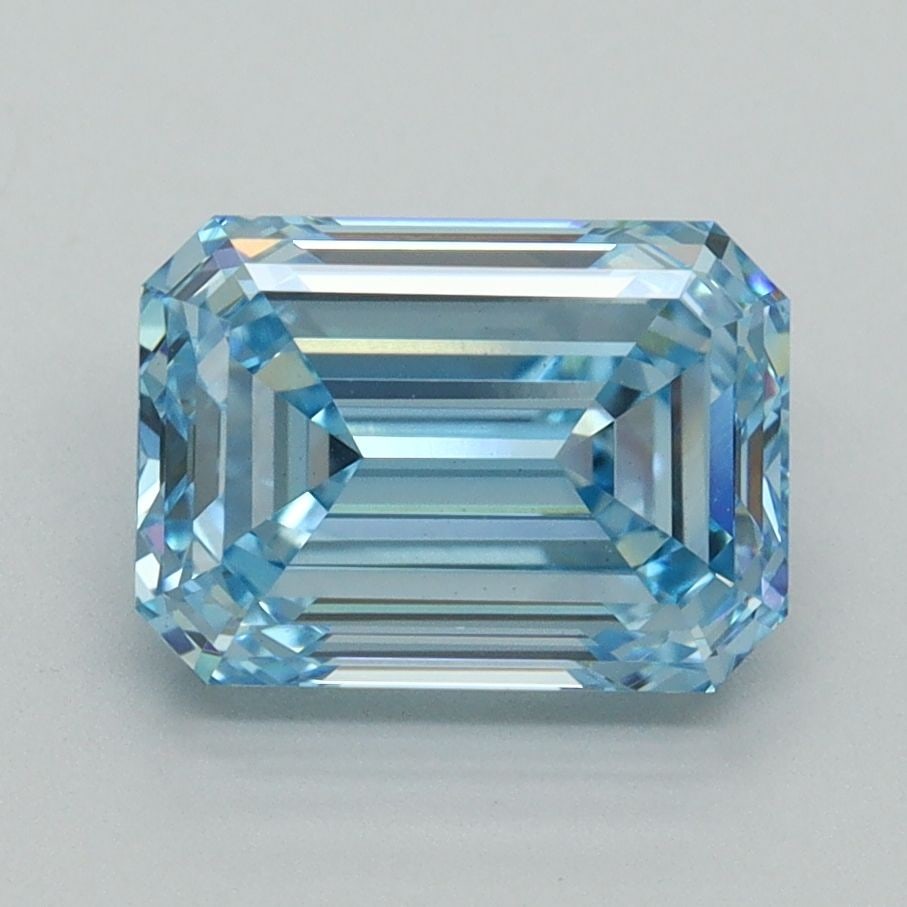 Loose Diamond - EMERALD 2.39ct Fancy Intense Blue VS1: Loose Diamond - EMERALD 2.39ct Fancy Intense Blue VS1 Source: This is a real non-mined Diamond that has been grown in a lab Shape: EMERALD Carats: 2.39 Color: Fancy Intense Blue Certification: IGI Vid