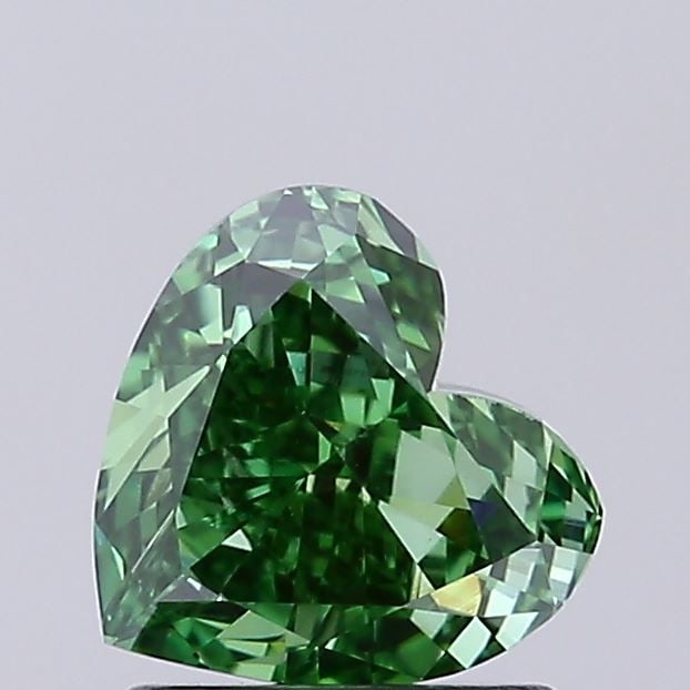 Loose Diamond - HEART 1.06ct Fancy Vivid Green VVS2: Loose Diamond - HEART 1.06ct Fancy Vivid Green VVS2 Source: This is a real non-mined Diamond that has been grown in a lab Shape: HEART Carats: 1.06 Color: Fancy Vivid Green Certification: IGI Video: